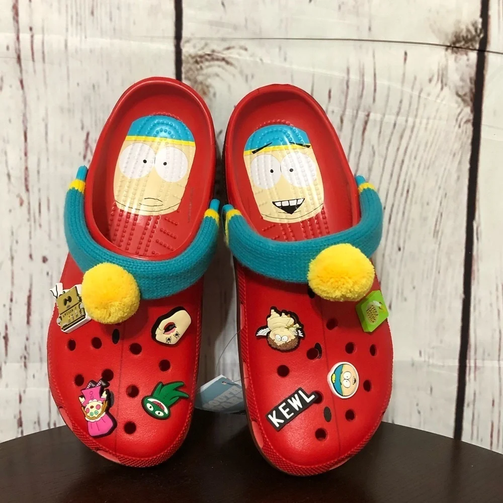 CROCS X SOUTH PARK CARTMAN classic clogs with 8 jibbitz charms size 10 Mens Nwt